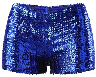 Generisch 2025 Glitzer Short Damen Kurze Pailletten Hose Eng Anliegende Sparkly Pole Dance Shorts Glänzend Pailettenhose Tanz Sport Disco Kostüm Rave Outfit Party Nachtclub Streetwear Hotpants