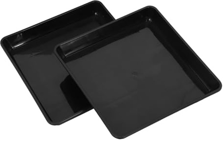 Garneck Sottovasi per Piante Quadrati in Plastica Pp 2 Pezzi, Vassoi Raccolta Acqua da Giardino e Interni, Base Antigoccia Resistente e Antiscivolo per Vasi Fino a 36,5 Cm, Multiuso e Facile da Pulire