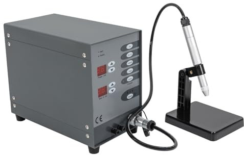 Fridgestea Saldatrice automatica a punti, 100 W, con saldatrice ad arco ad impulso Argon, impulso automatico, 50 A-600 A, con 2 schermi LCD per oro/argento, riparazione di gioielli