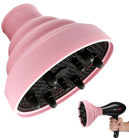 GXGM Diffusore capelli ricci universale,diffusore attacco silicone, asciugacapelli diffusore pieghevole attacco asciugacapelli riccioli universale(B)