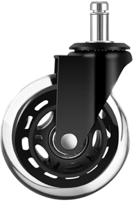 Bürostuhl Rollen 5PCS Bürostuhl Caster Räder 3 Zoll Swivel Gummi Ersatz Weiche Rollen Möbel Hardware(Black 1pcs 10mm)