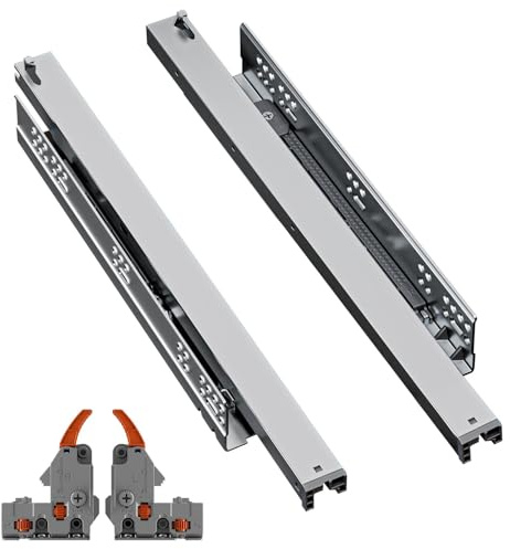 Decoranddecor Undermount Drawer Runners 300mm Full Extension Soft Close Steel Cabinet Hardware - 35 kg Capacity Drawer Slides - Min 313mm Internal Cabinet Depth