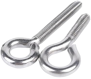 ENSDIEPLS Deckenhaken Silberne 304 Edelstahl-Schafsaugen-Schraubhaken M4 M10, Mehrfachpackung(M6x20mm(5PCS))