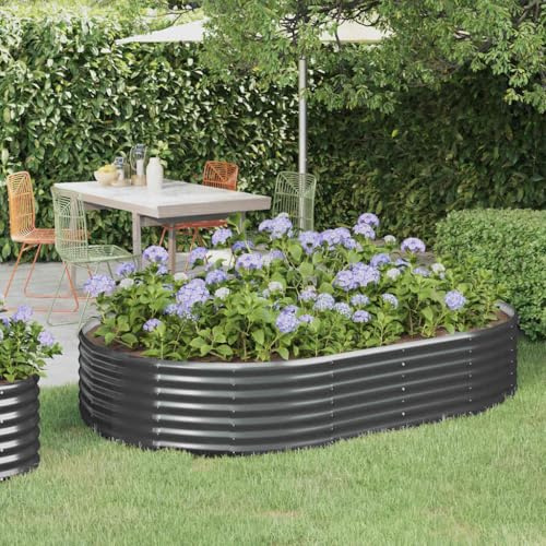 Mokuyary Bancal alto de acero galvanizado, 214 x 140 x 36 cm, color antracita