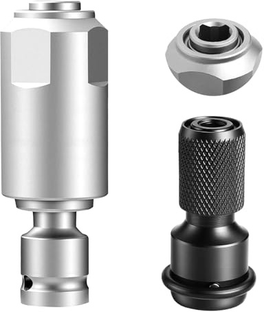 Adaptador para conversión de llaves de impacto a martillos eléctricos con accionamiento cuadrado de 1/2 pulgadas a vástago hexagonal de 1/4 pulgadas, adaptador de vaso para taladros/llave de impacto