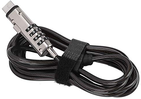 Naroote Lucchetto per Cavo per Laptop Blocco con Password Forte per Notebook Sicurezza Antifurto per Biblioteca Scolastica Lega Lavoro 74,8 Grigio