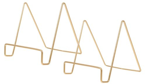 Beavorty Supporto per Piatti Decorativi 2 Pezzi per Casa e Ufficio Base Stabile e Design Elegante in Ferro Come Supporto per Libri di Cucina
