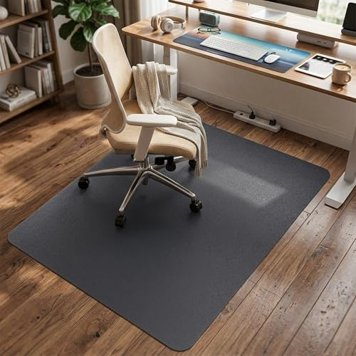 LP Projekt Bodenschutzmatte 74x120cm – rutschfeste und strapazierfähige Bürostuhlmatte für Hartböden und Teppich | Grau Bodenschutzmatte für Zuhause & Büro | Erhältlich in verschiedenen Größen
