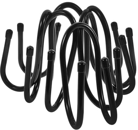 Kichvoe 6pcs Plastic Fence Accessory Hooks for Garden and Pool Equipment, Easy Installation, Black Fence Hangers to Keep Vacuum Hoses and Debris Skimmers Neatly Arranged