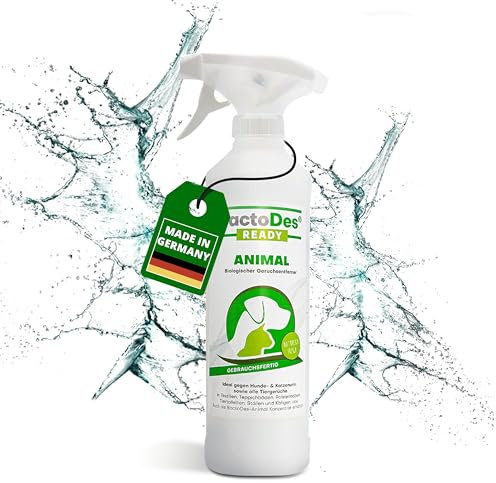 BactoDes Animal Ready Geruchsneutralisierer Spray 1L I Gebrauchsfertiger Enzymreiniger mit biologischer Mikrobenkraft I Tiefenwirksamer Geruchsentferner gegen Tierurin & starke Gerüche