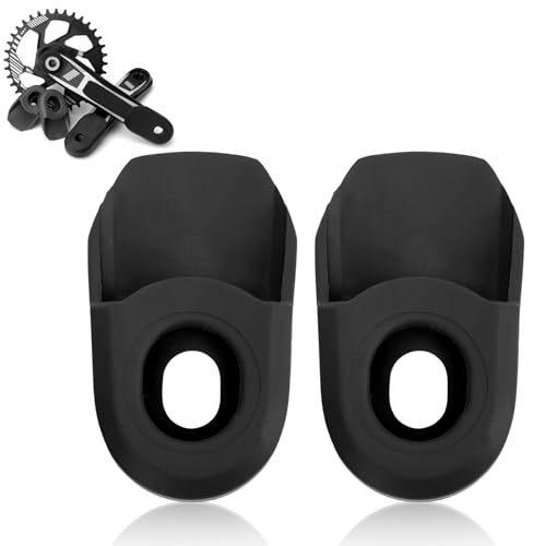 Hapivida Fahrrad Kurbelschutz, Silikon Kurbelschutz MTB (Schwarz) | 2,7 x 1,6 Zoll, Crank Schutz Cover, für Rennräder, Fahrradteile