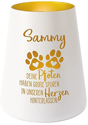 private grief Trauerlicht mit Gravur - Trauergeschenk für Tierbesitzer - Graviertes Windlicht als Trauerkerze für Hund oder Katze - Kerze als Erinnerung an verstorbene Haustiere