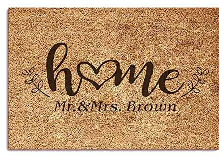 Personalised Door Mat Indoor Custom 400 x 600mm Coir Door Mats Decorative Doormat Inside Customised Doormat Floormat Home Decoration Welcome House Floor Mat Sweet Home for Xmas (Design 3)