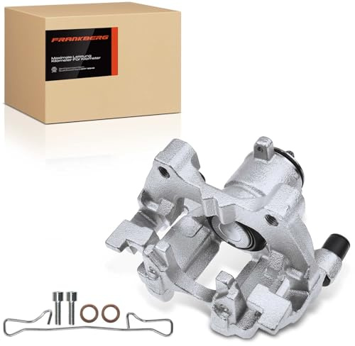 Frankberg Bremssattel Bremszange Hinten Rechts mit Halter 344837 | Lochabstand Halterung 90mm; Kompatibel mit Golf Alltrack BA5 BV5, A3 Limousine 8VM 8VS, A3 8V1 8VK, T-R.O.C A11 D11