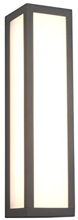 Trio Leuchten LED Außen Wandleuchte Fuerte 226260142, Aluminium Druckguss Anthrazit, Schirm Acryl opal weiß, inklusiv 10.5 Watt LED