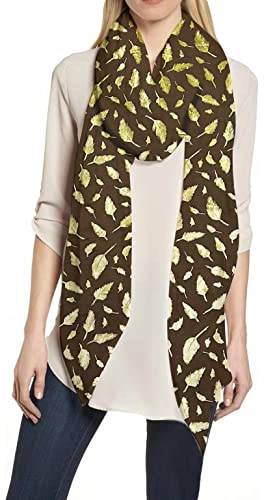 Lina & Lily Damen Schal mit Federmuster Metallic