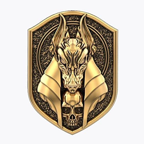 TOXI Bagues en Or pour Hommes chevalière Sceau mâle Anneau créatif mythologie égyptienne Antique Grim Reaper Anubis Anneau rétro tête de chacal Anneaux