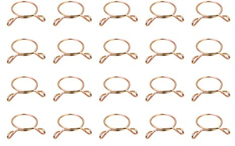 sourcing map Fuel Line Hose Clips, 20pcs 24mm ID Fit 25.5-26mm OD Hose 65Mn Steel Water Pipe Air Tubing Spring Hose Clamps for Motorcycle Scooter