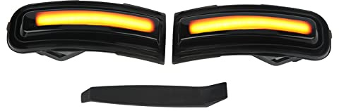Qiilu Indicatore di direzione per specchietto laterale 2 pezzi IP67 Indicatore ambra continuo impermeabile di ricambio per Renegade 2015‑2022 Accessorio per auto con luce per