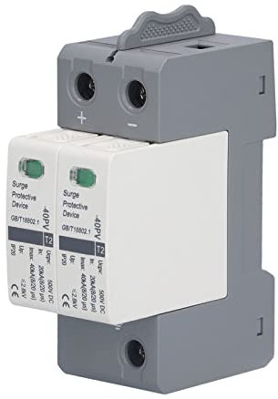 Tyenaza Dispositif de Protection Contre Les surtensions 20KA‑40KA, parasurtenseur Domestique 500 V DC 2P, parafoudre photovoltaïque adapté aux immeubles résidentiels et de Bureaux