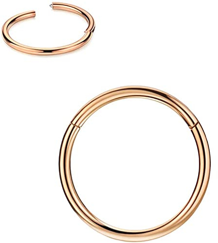 YEBOCIYO Septum Piercing Ring Tragus Piercing Rook Piercing Conch Piercing Helix Piercing Nase Lippe Bauch Piercing 316L Chirurgenstahl Gold Silber Rosegold Schwarz Regenbogen 20G/18G/16G/14G