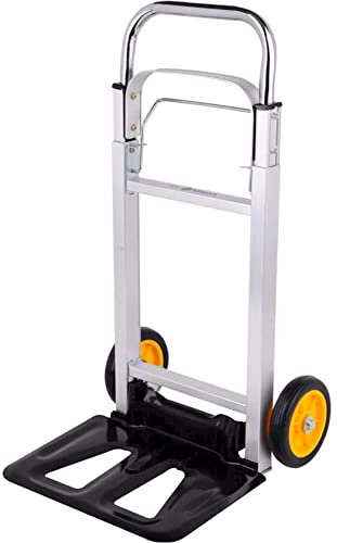 Carrello Portapacchi Pieghevole in Alluminio TOLSEN TOOLS con Maniglia Telescopica Carico Massimo 90kg