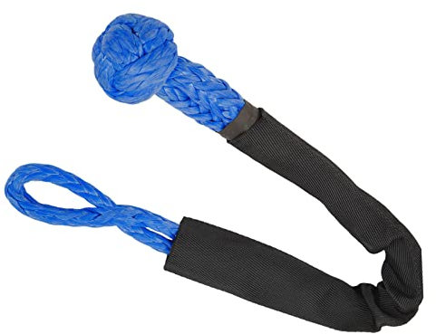 2 Uds Grillete Suave Sintético, Grillete Suave de Remolque 38000lbs Grillete de Cuerda de Recuperación de Fuerza de Rotura para Camiones SUV Grandes Vehículos Todoterreno (Azul)