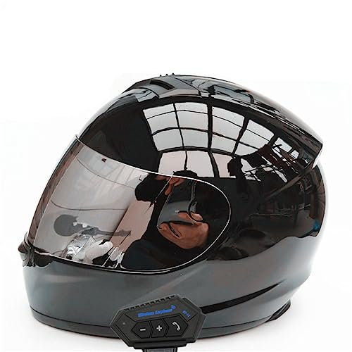 MOTESEN Standard-Motorrad mit externem Bluetooth Integralhelme für Erwachsene ABS Moto Fahrrad Frühling, Sommer, Herbst und Winter Jahreszeiten Integralhelme