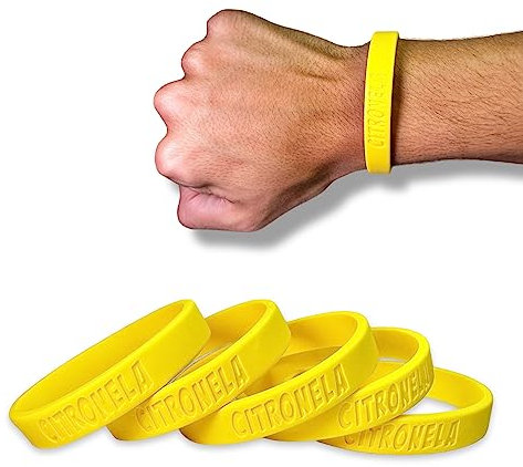 5 Piezas Pulsera Antimosquitos para Adultos con CITRONELA, Pulsera y Tobillera Repelente Mosquitos de Goma No Tóxica IMPERMEABLE y PERFUMADA, Anti Mosquitos Hasta 2 SEMANAS de protección (336 horas)