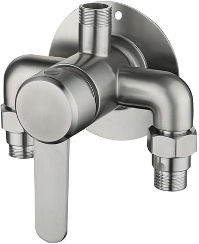HONGBEC Wall Mount Shower Faucet Control Valve,Stainless Steel 304 Exposed Shower Faucet with Control Valve Switch Tap (B)