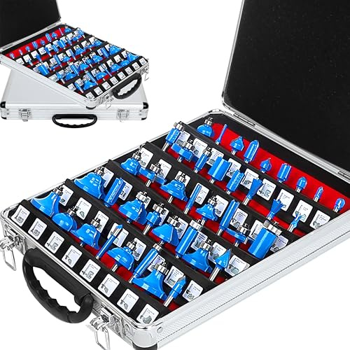 MAYLINE 1/4 Inch Shank Router Bits Sets 41 PCS, Woodwork Milling Cutter Router Bit Set, Wood Cabinet Carbide CNC Cutting Tool for Door&Table Shelves (1/4-UR)