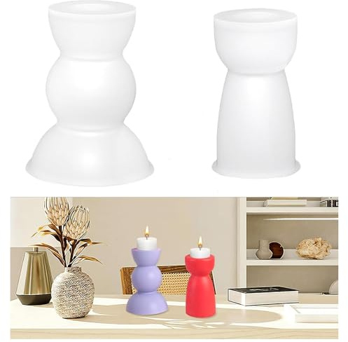 FINEASY Silikon Kerzenformen zum Gießen 2Stück Kerzen Selber Machen Set Silikonformen Kerzen Gießen Set Kinder Erwachsene Anfänger Silikonformen Gießformen Kerzen Formen Silikon Formen zum Gießen DIY