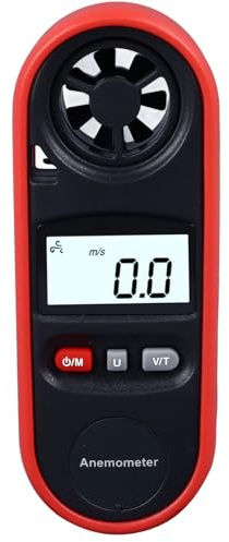 Anémomètre Portatif, Anémomètre Numérique Compact WT816A, Anémomètre Numérique avec Rétroéclairage LCD, Idéal pour Mesurer la Vitesse du Vent et la Température