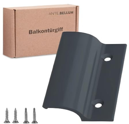Ante bellum Balkontürgriff – Strapazierfähig Türgriff für Außen mit Abdeckkappe, Wetterbeständig, Kunststoffgriff für Balkon-, Terrassen- und Fliegengittertüren, Einfache Montage (Anthrazitgrau)