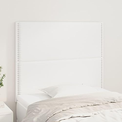 CKioict Betthaupt Wandkissen Bett Bettkopfteil Schlafzimmer Kopfteile 2 STK. WeiÃŸ 100x5x78/88 cm KunstlederGeeignet für Schlafzimmer, Gästezimmer, Schlafsaal