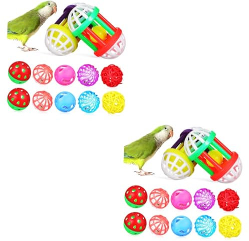 YARNOW 2sets Kunststoff Vogel Spielzeug Papagei Sittiche Spielzeug Kauen Nahrungssuche Für Ziervögel Decor 12 Stücke * 2
