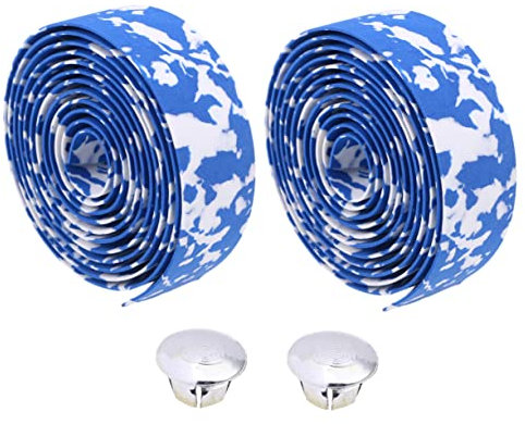 GOOHOCHY Blaues Lenkerband aus Pu Leder, 1 Paar für Mountainbikes