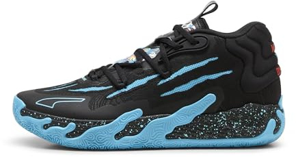 PUMA X MELO MB.03 Blue Hive Scarpe da Pallacanestro Unisex, Nero Aqua Brillante, 49.5 EU