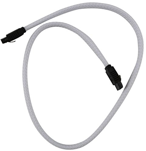 Quystetes 50CM 3.0 III SATA3 7pin dati Cavi SSD 6Gb / s dati disco rigido HDD con versione Premium con manicotto in nylon(bianca)