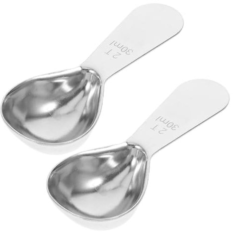 Generic 2pcs Coffee Measuring Spoon Coffee Beans Tablespoon Measuring Cup Coffee Scoop Teaspoon Coffee Spoon Scoop Coffee Measuring Scoop Measure Spoon Stainless Steel Silver