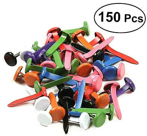 Angoily Kleiner Brads Runde Metallstifte 150 Stück Pastellfarben Scrapbooking Bastelzubehör Papierbefestigung