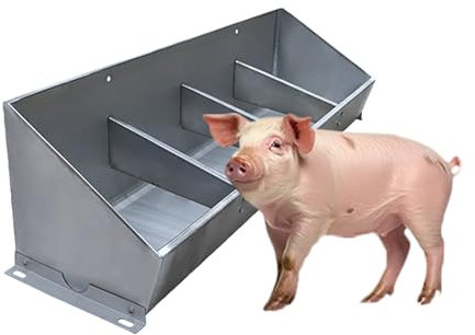 ERRULAN Schweinefütterer für Nutztiere, robust, 34 cm breiter Futtertrog für Ferkel mit großem Fassungsvermögen, Viehfütterer außen/innen zur Fütterung von bis zu 4/5/6 Schweinen(180x27x14cm)