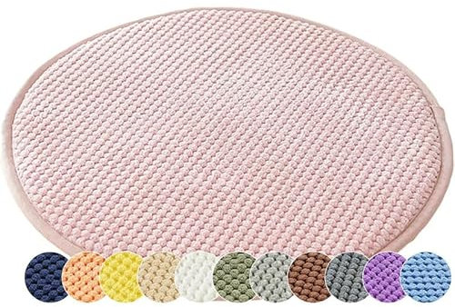 Round Corduroy Seat Cushions Set of 1/2/4 - Non-Slip Upholstered Chair Pads for Home, Garden & Office - Comfortable, Stylish, Cushions for Dining & Living Room