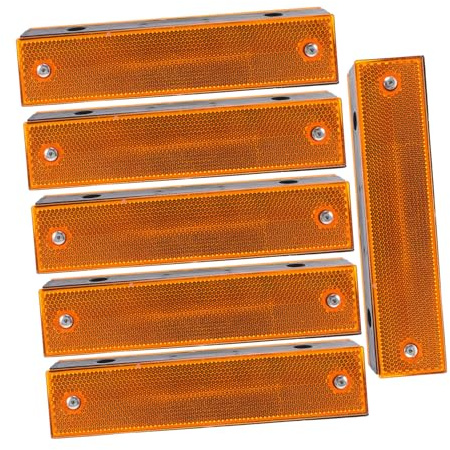 MAGICLULU Lot de 6 Panneaux Signalisation Réfléchissants Rectangulaires Double Face Jaune, Haute Visibilité pour Sécurité Routière Extérieure, Fixation pour Tunnels, Murs et Clôtures