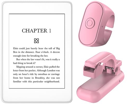 Remote Control Page Turner for Kndle Paperwhite Scribe Accessories, 2-in-1 Page Turner Clicker Wireless E-book Pages Turners Lightweight Record Triggers Remote for
