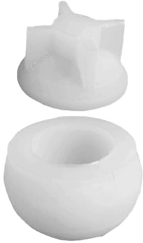 Stampo per portacandele natalizio con coperchio in silicone, stampi in resina per candele a forma di palla di Natale per cemento fai da te
