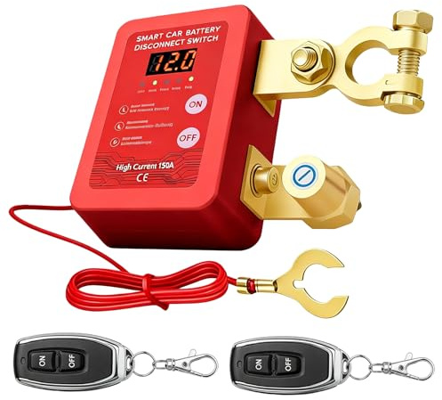 Coupe-batterie 12 V, Coupe-batterie Sans Fil Télécommandé pour voiture, Interrupteur de Batterie avec Télécommande, Interrupteur Sans Fil Automatique 12 V pour Tracteur Moto Quad Bateau