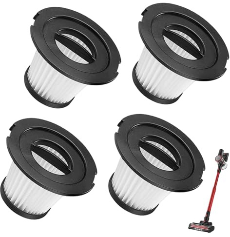 LUCKCDUO Hepa Filter Staubsauger, Ersatz-HEPA-Filter, 4 Stück, für MOOSOO K17 kabellosen Handstaubsauger, fängt 99,97% des Staubs und Schadstoffe auf, Hepa Filter, einfache Installation (A)