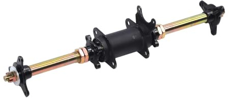 aqxreight Eje Trasero Vivo de Kart Eje Trasero de Aleación de Acero de 610 Mm con Soporte de Rueda Dentada Soporte de Disco de Freno Brida de Cubo para Triciclo de Deriva Diámetro que Garantiza un