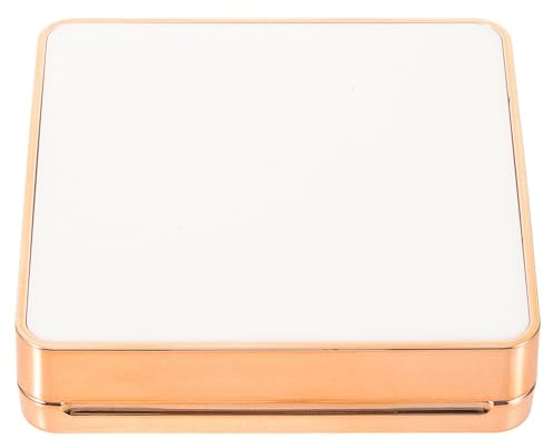 DECORNIJIA Boîtier Vide de Fond de Teint Compact Magnétique avec Miroir et Houppette, Plastique Blanc et Rose Doré, Portable pour Coussin de Poudre, Étui Réutilisable pour Maquillage,